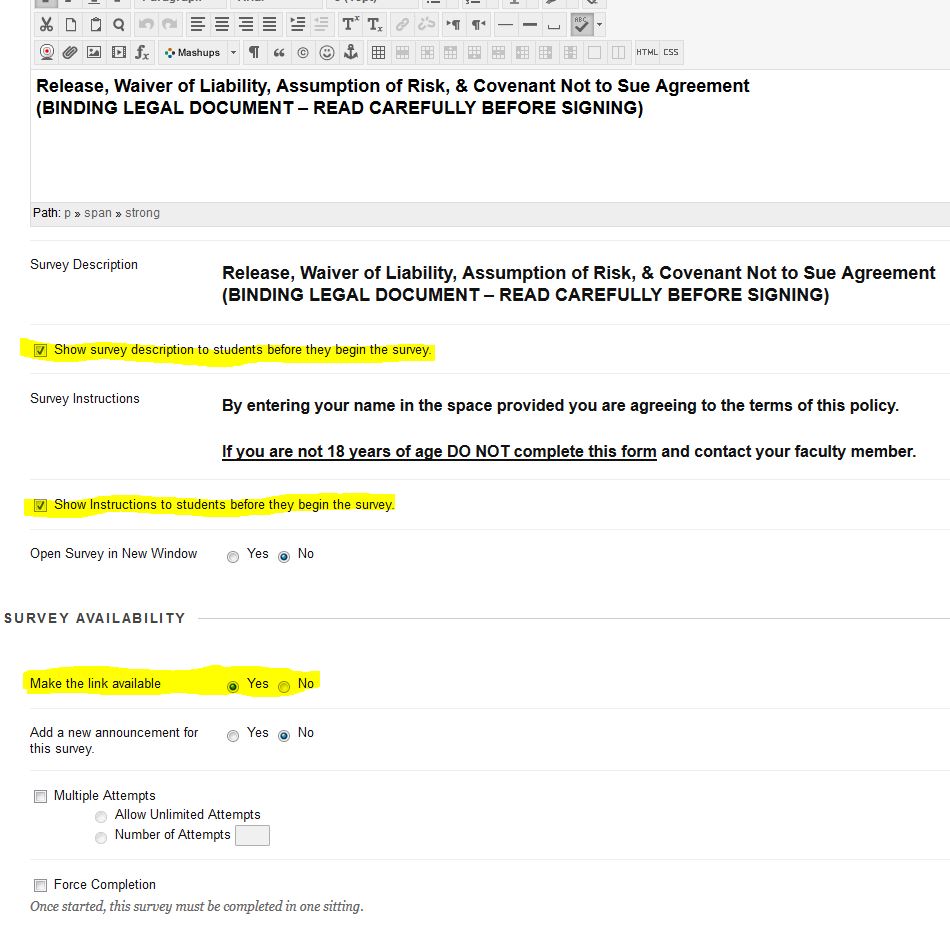 Social Media Form Settings